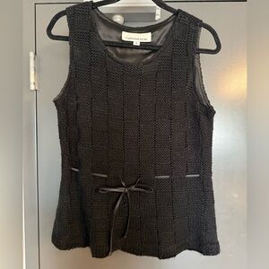 Caroline Rose Black Knit Sleeveless Top